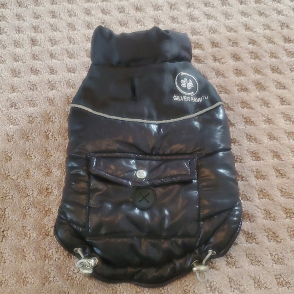 Silver Paw dog puffer jacket